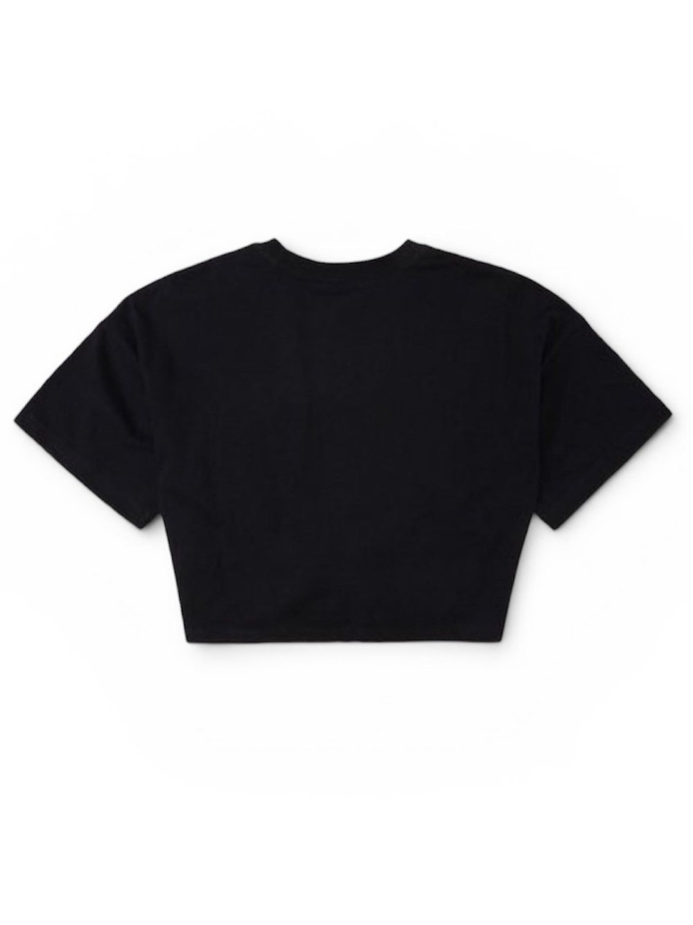 ROXY Knot-Front Logo Crop Tee SMALL Black - Picture 2 of 7